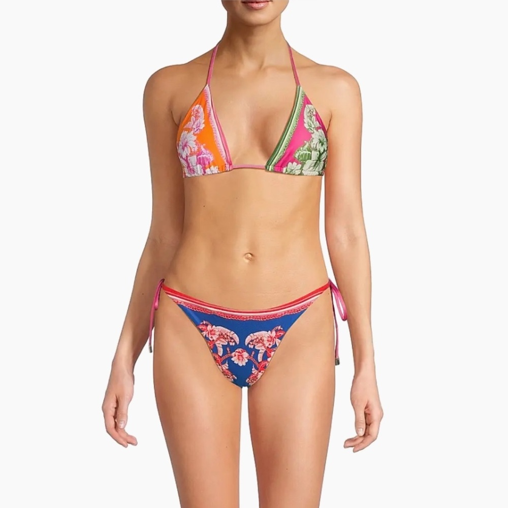 FARM Rio Vibrant Floral- Orange, Green, and Blue tops